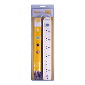Sansai 6 Way Surge Powerboard with Master Switch