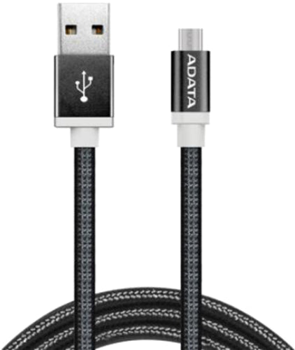 ADATA USB Type A to Micro USB Braided Connection Cable - 1m Black