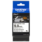 Brother HSe-221E 9.0mm x 1.5m Black on White Heat Shrink Tape