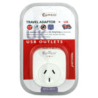 Sansai Outbound USB Travel Adapter - NZ/AU to UK Plug