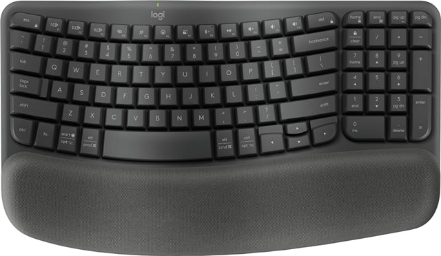 Logitech Wave Keys Wireless Ergo Keyboard - Black