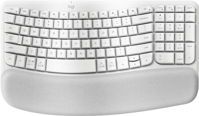 Logitech Wave Keys Wireless Ergo Keyboard - White