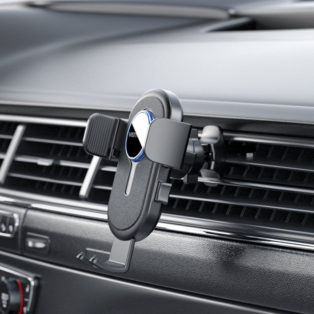 Vention One Touch Clamping Car Phone Mount with Suction Cup Black Square Type