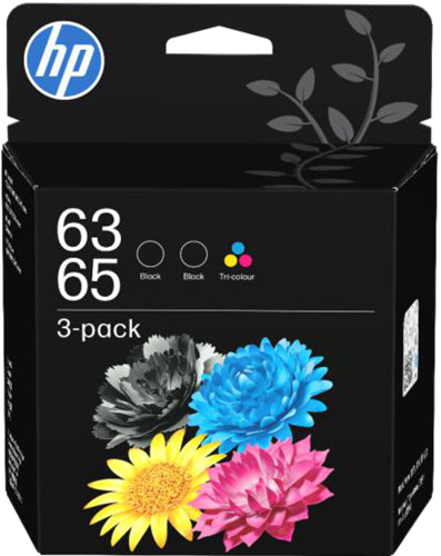 HP 63/65 Colour/Black Ink Cartridge Combo 3-Pack (2 Black and 1 Color)