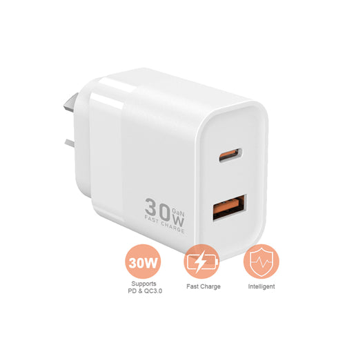 Sansai USB A+C WALL Charger- 30W