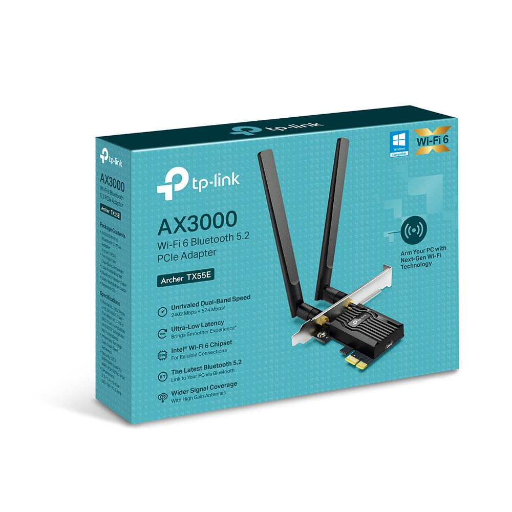 TP-LINK TX55E AX3000 Wi-Fi 6 Bluetooth 5.2 PCIe Adapter