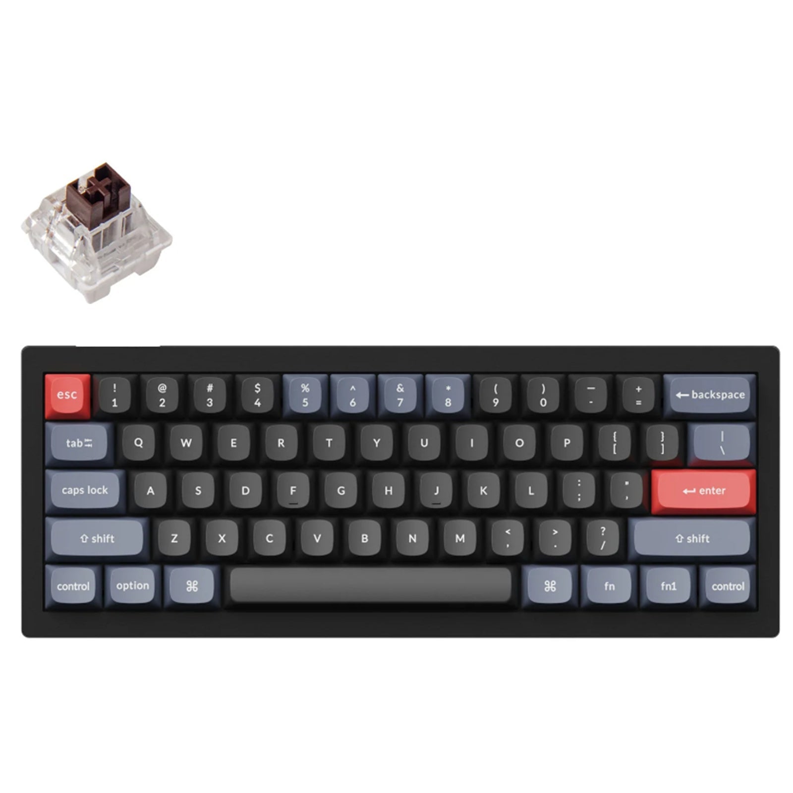 Keychron V4-B3 60% Layout 61 Key Carbon Black Brown Switch RGB Hot-Swap Wired Keyboard