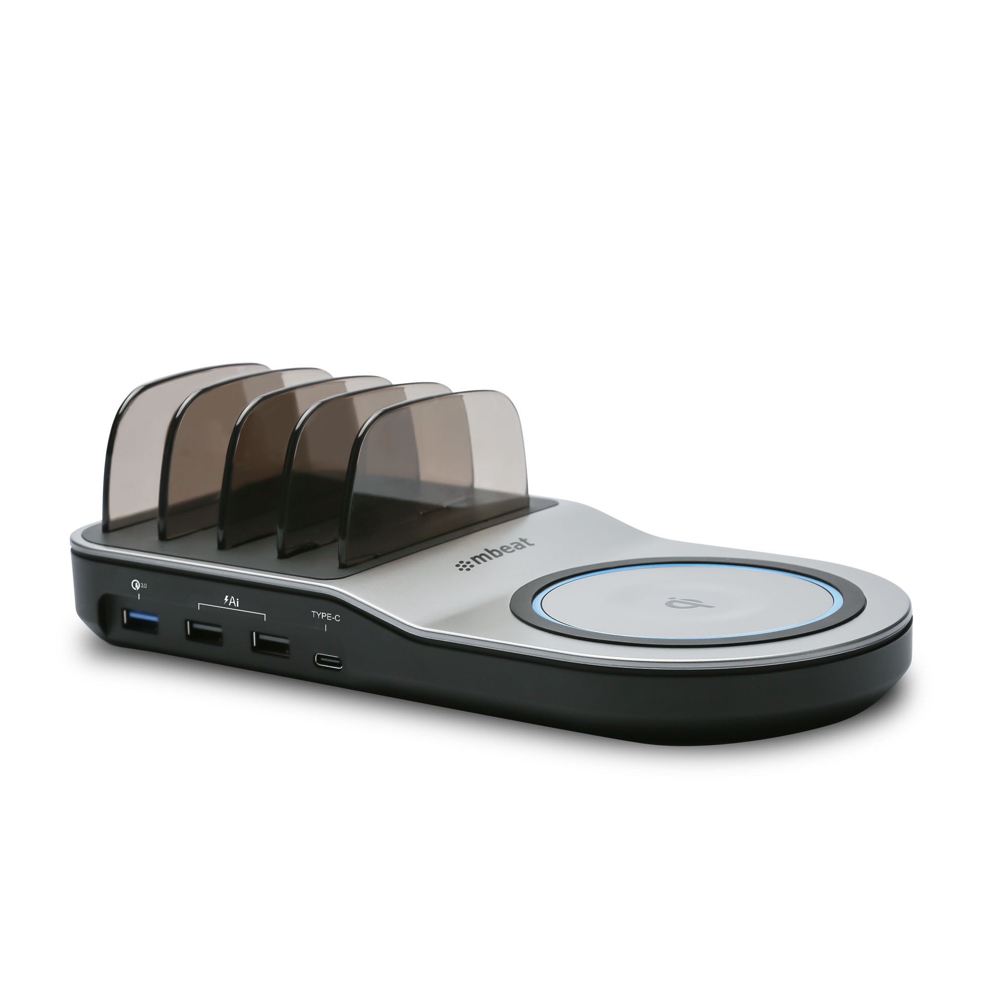 mbeat Multi Device Gorilla Charge Dock, Power 50W Qi Certified USB & Wireless Charging Dock