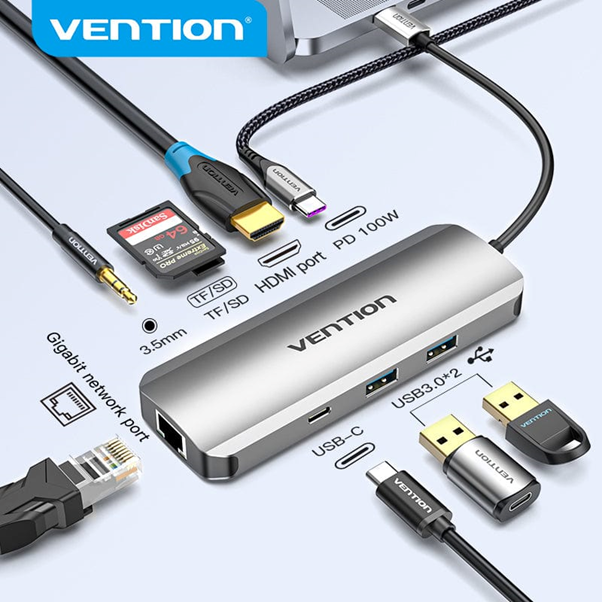 Vention 9-IN-1 USB-C MST Docking Station