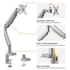 Gas Spring Single Aluminum Monitor Arm for 17"-32"