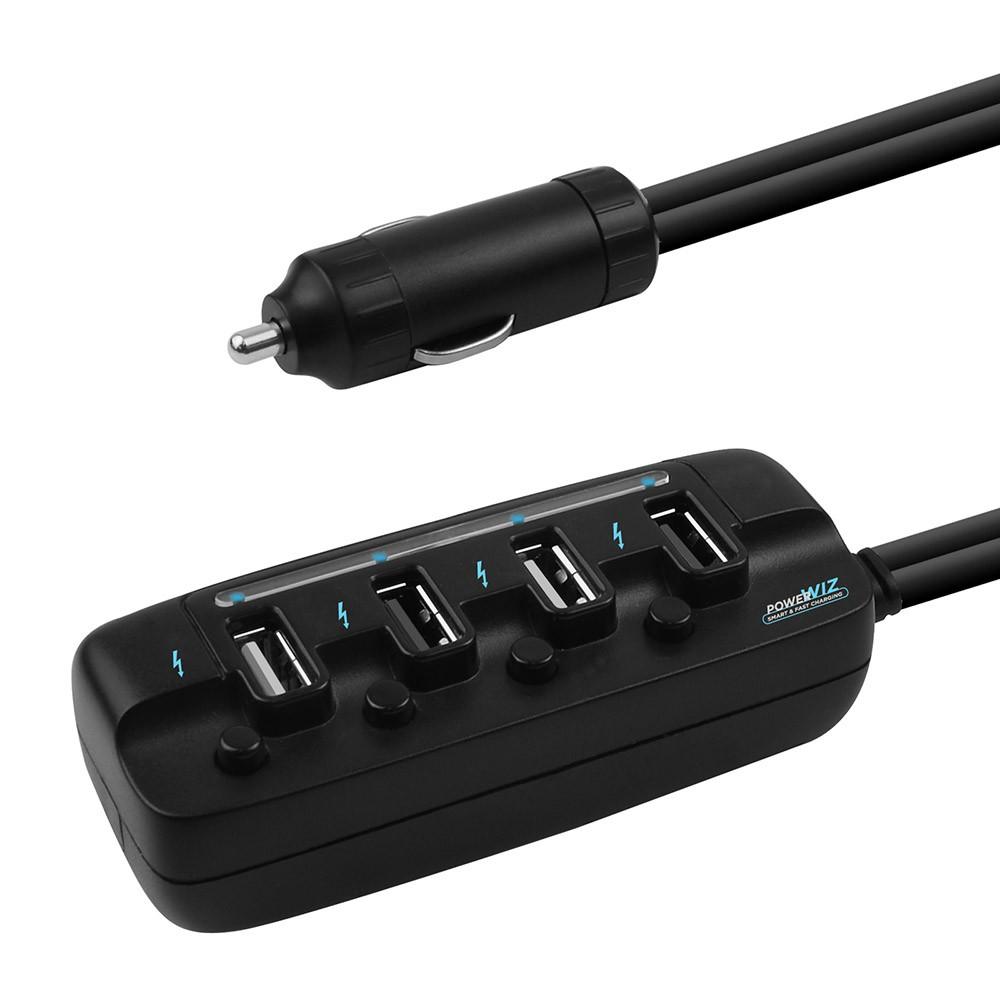 mbeat? 4-Port 40W rapid car charger with ON/OFF switches