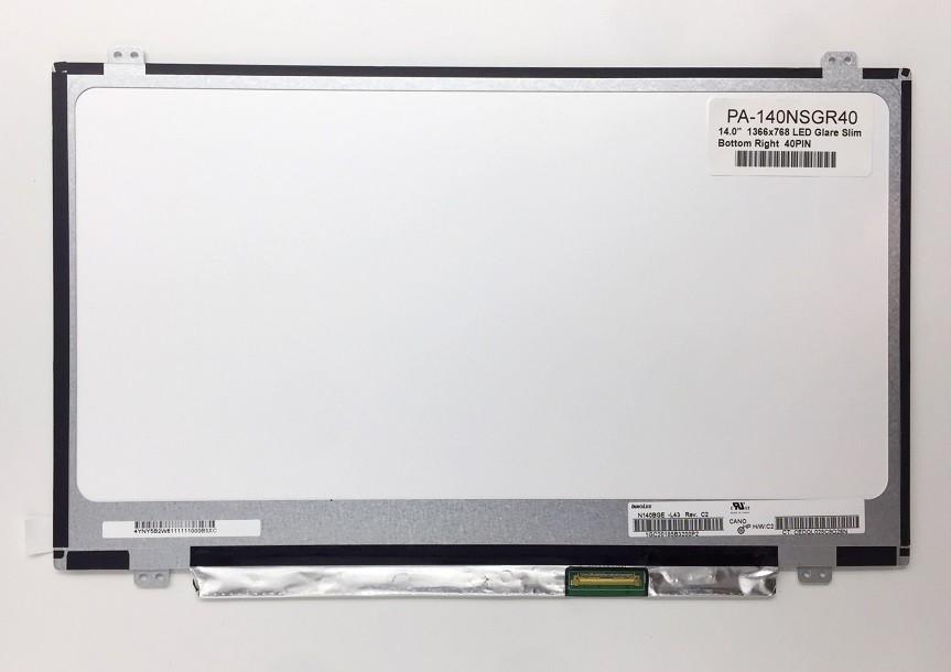 OEM LED Screen  14.0"  1366x768 LED Glare Slim Bottom Right  40PIN