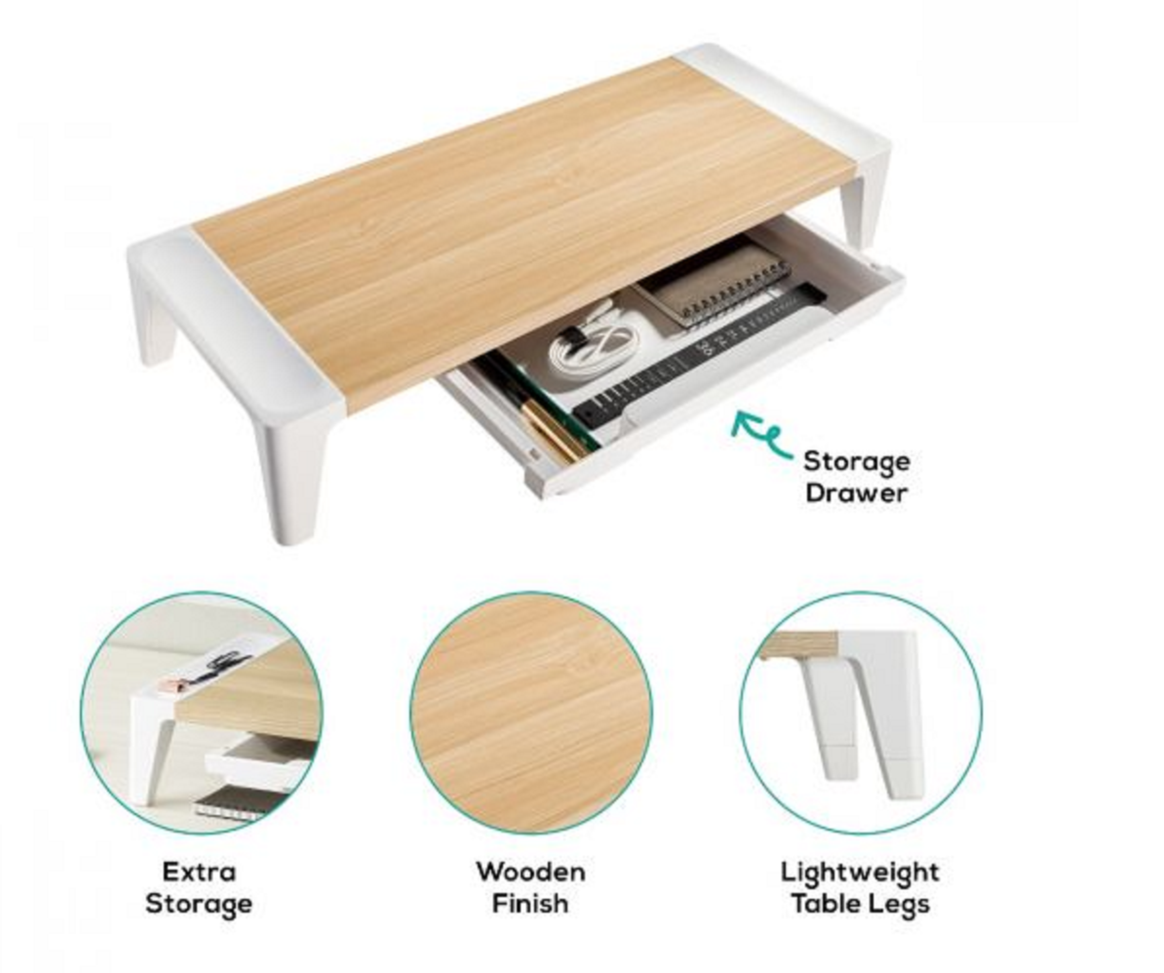 mbeat ACTIVIVA ErgoLife Monitor Stand Riser With Storage Drawer