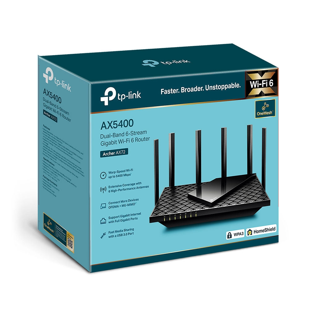 TP LINK AX5400 Dual-Band Gigabit Wi-Fi 6 Router (Archer AX72)
