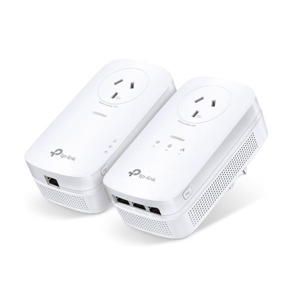 TP-LINK TL-PA8033PKIT AV1300 3-port Gigabit Passthrough Powerline Starter Kit